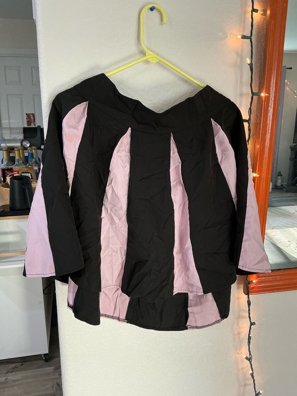 Black and Light Pink Paneled skirt